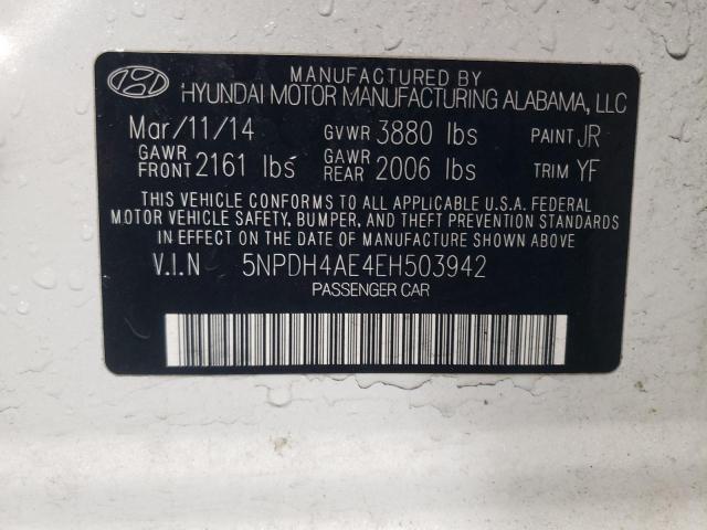 5NPDH4AE4EH503942 - 2014 HYUNDAI ELANTRA SE WHITE photo 13