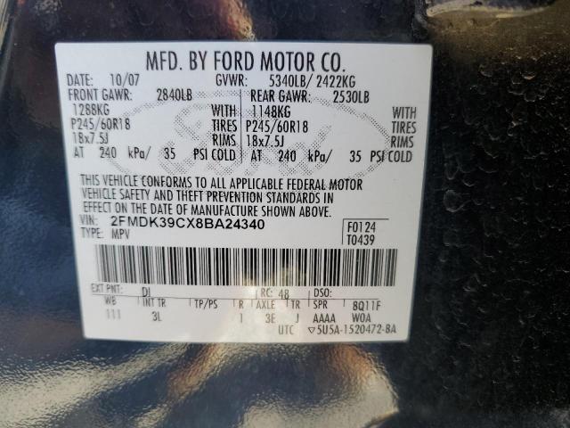 2FMDK39CX8BA24340 - 2008 FORD EDGE LIMITED BLUE photo 13