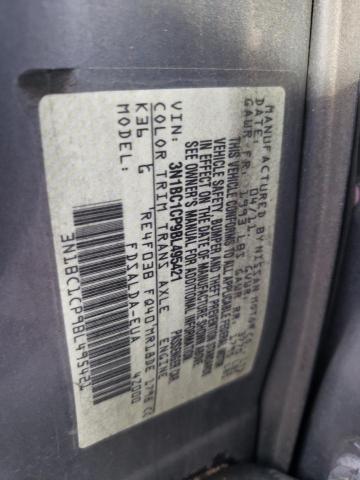 3N1BC1CP9BL495421 - 2011 NISSAN VERSA S SILVER photo 13