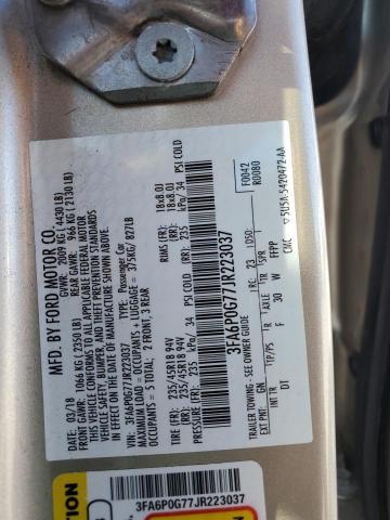 3FA6P0G77JR223037 - 2018 FORD FUSION S GOLD photo 12