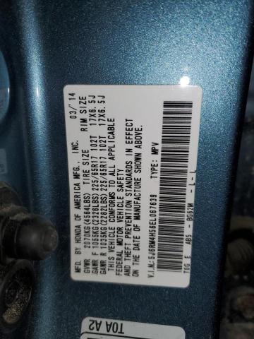 5J6RM4H56EL067639 - 2014 HONDA CR-V EX BLUE photo 13