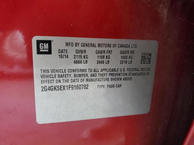 2G4GK5EX1F9160782 - 2015 BUICK REGAL 红色 照片 12