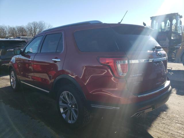 1FM5K8F82KGA72335 - 2019 FORD EXPLORER LIMITED RED photo 2