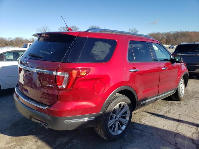 1FM5K8F82KGA72335 - 2019 FORD EXPLORER LIMITED RED photo 3