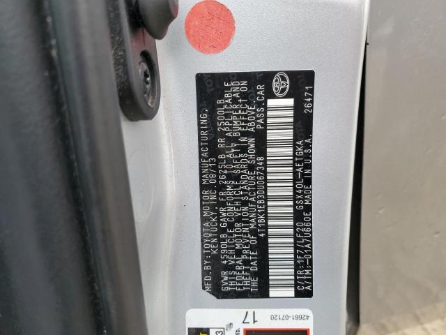 4T1BK1EB3DU067348 - 2013 TOYOTA AVALON BASE 银色 照片 12