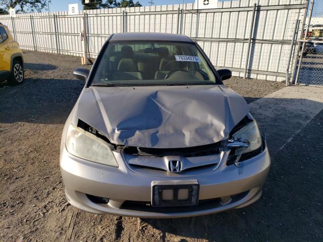 2HGES16544H591753 - 2004 HONDA CIVIC LX BEIGE photo 5