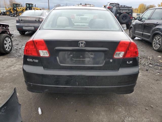 JHMES16595S000257 - 2005 HONDA CIVIC LX BLACK photo 6