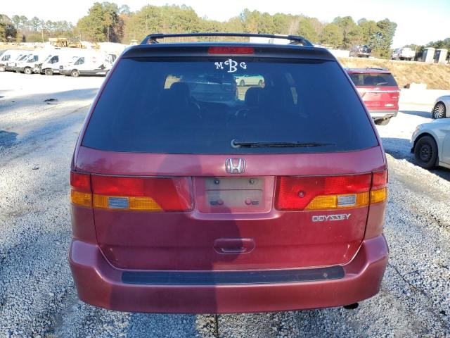 2HKRL18662H521484 - 2002 HONDA ODYSSEY EX BURGUNDY photo 6