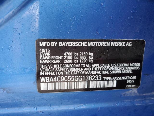 WBA4C9C55GG138233 - 2016 BMW 428 XI GRAN COUPE SULEV BLUE photo 13