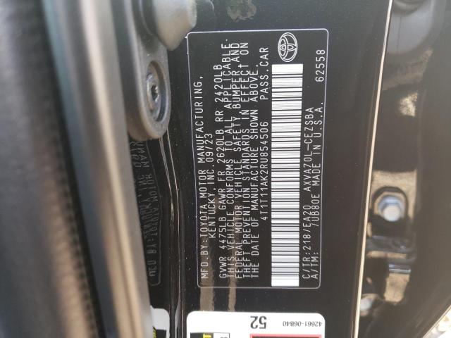 4T1T11AK2RU854506 - 2024 TOYOTA CAMRY SE NIGHT SHADE BLACK photo 12