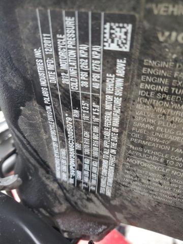 5VPDW36N6C3005079 - 2012 VICTORY MOTORCYCLES CROSS COUN RED photo 10