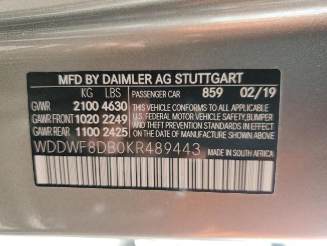 WDDWF8DB0KR489443 - 2019 MERCEDES-BENZ C 300 GRAY photo 13