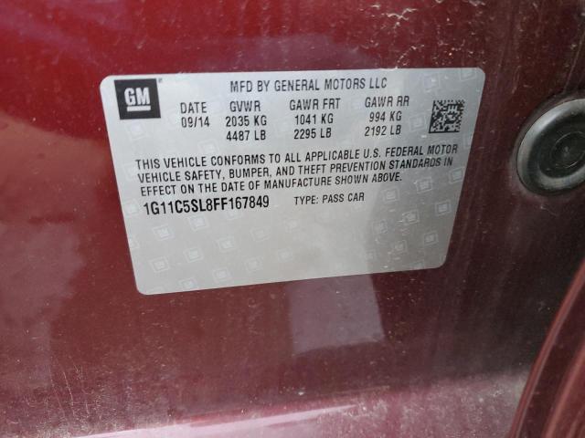 1G11C5SL8FF167849 - 2015 CHEVROLET MALIBU 1LT Tünd qırmızı foto 13