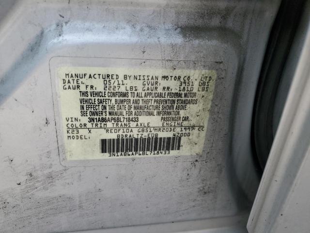 3N1AB6AP6BL718433 - 2011 NISSAN SENTRA 2.0 SILVER photo 12