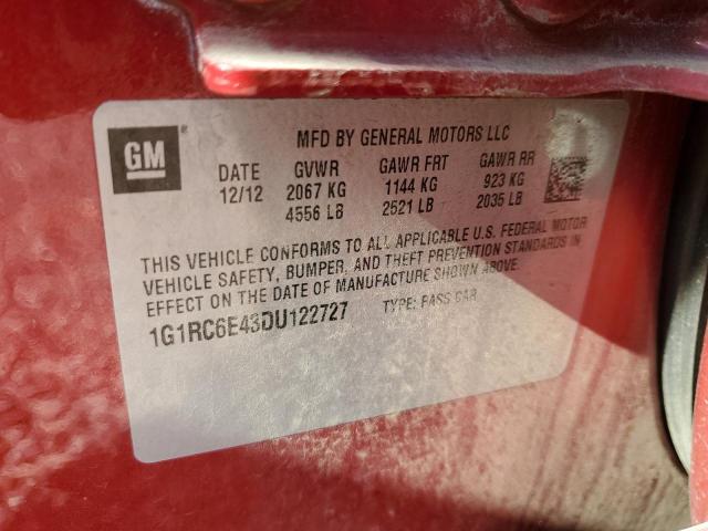 1G1RC6E43DU122727 - 2013 CHEVROLET VOLT RED photo 12