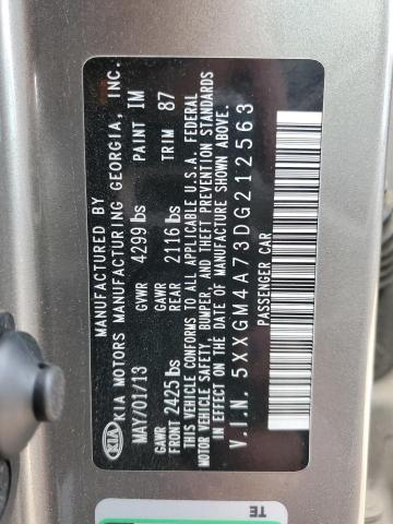 5XXGM4A73DG212563 - 2013 KIA OPTIMA LX CHARCOAL photo 12