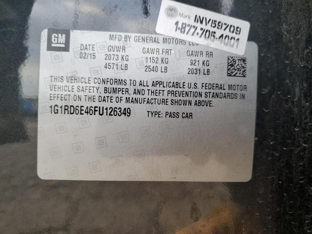 1G1RD6E46FU126349 - 2015 CHEVROLET VOLT BLACK photo 12