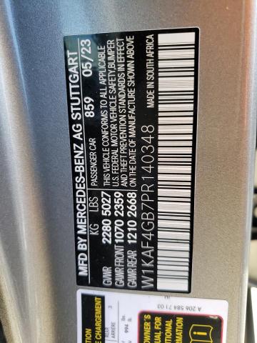 W1KAF4GB7PR140348 - 2023 MERCEDES-BENZ C 300 GRAY photo 12