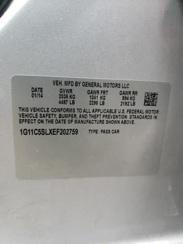 1G11C5SLXEF202759 - 2014 CHEVROLET MALIBU 1LT Күміс фото 12