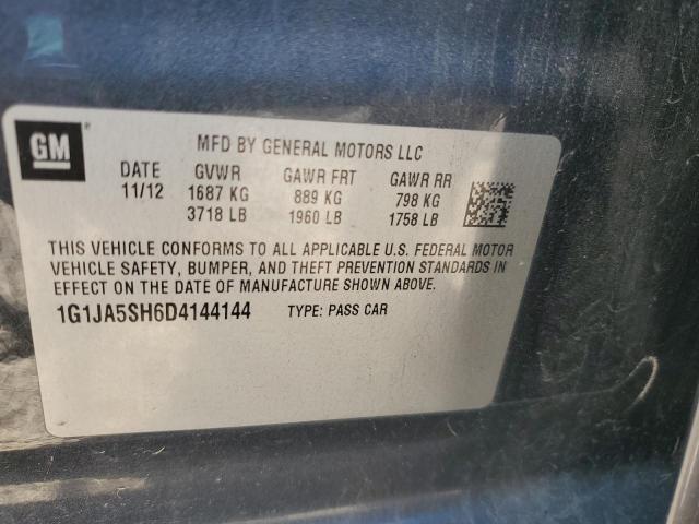 1G1JA5SH6D4144144 - 2013 CHEVROLET SONIC LS GRAY photo 12