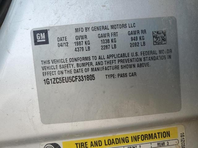 1G1ZC5EU5CF331805 - 2012 CHEVROLET MALIBU 1LT Күміс фото 12