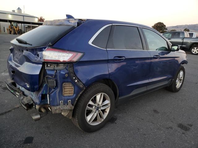 2FMTK4J85FBB12993 - 2015 FORD EDGE SEL BLUE photo 3