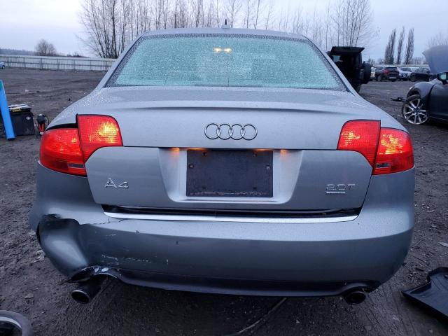 WAUDF78E08A024357 - 2008 AUDI A4 2.0T QUATTRO GRAY photo 6