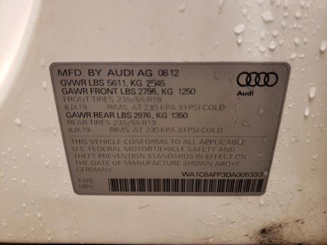 WA1C8AFP3DA005333 - 2013 AUDI Q5 PREMIUM HYBRID WHITE photo 12