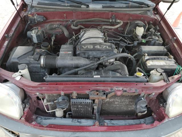 5TBRT34112S329253 - 2002 TOYOTA TUNDRA ACCESS CAB მუქწითელი ფოტო 11