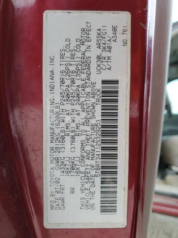 5TBRT34112S329253 - 2002 TOYOTA TUNDRA ACCESS CAB მუქწითელი ფოტო 12