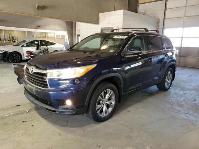 5TDJKRFHXES051459 - 2014 TOYOTA HIGHLANDER XLE BLUE photo 1