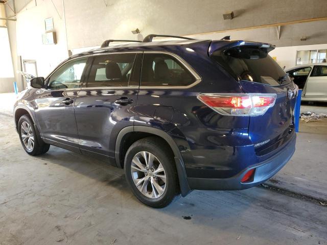 5TDJKRFHXES051459 - 2014 TOYOTA HIGHLANDER XLE BLUE photo 2