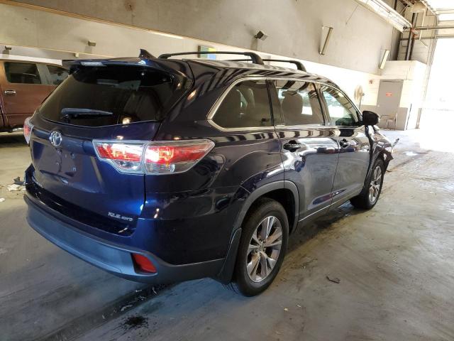 5TDJKRFHXES051459 - 2014 TOYOTA HIGHLANDER XLE BLUE photo 3