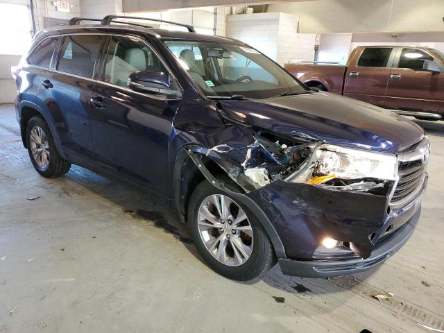 5TDJKRFHXES051459 - 2014 TOYOTA HIGHLANDER XLE BLUE photo 4