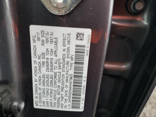 2HKRW2H54HH675625 - 2017 HONDA CR-V EX GRAY photo 13