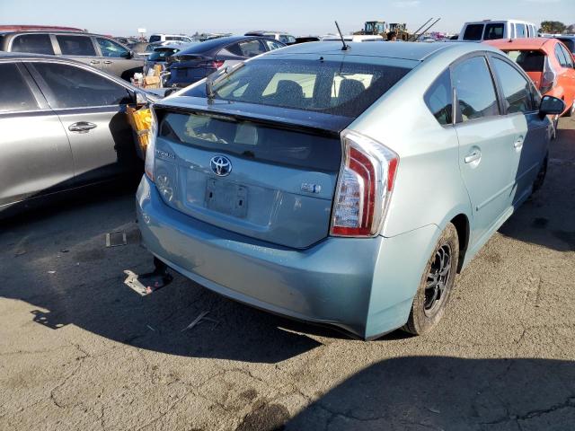 JTDKN3DU9E1757540 - 2014 TOYOTA PRIUS TURQUOISE photo 3