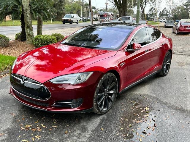 5YJSA1CG0DFP25710 - 2013 TESLA MODEL S წითელი ფოტო 2