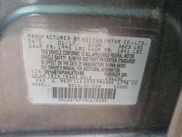 3N1AB7AP4HL670185 - 2017 NISSAN SENTRA S GRAY photo 12