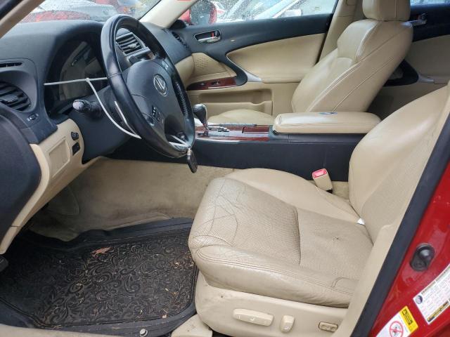 JTHBK262375041788 - 2007 LEXUS IS 250 RED photo 7