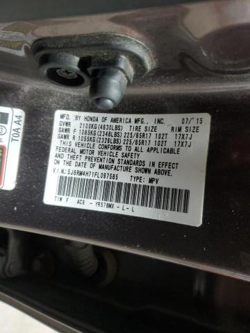 5J6RM4H71FL097585 - 2015 HONDA CR-V EXL GRAY photo 14