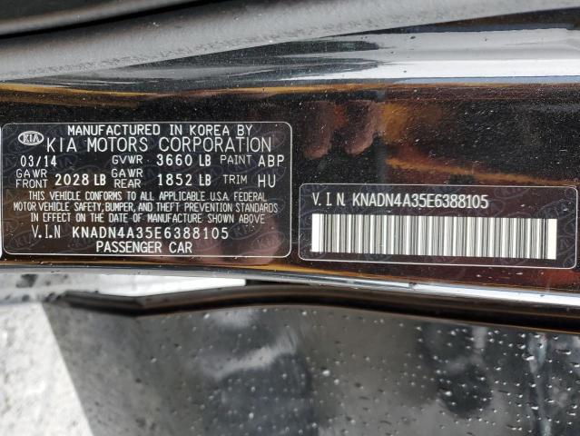 KNADN4A35E6388105 - 2014 KIA RIO EX BLACK photo 12