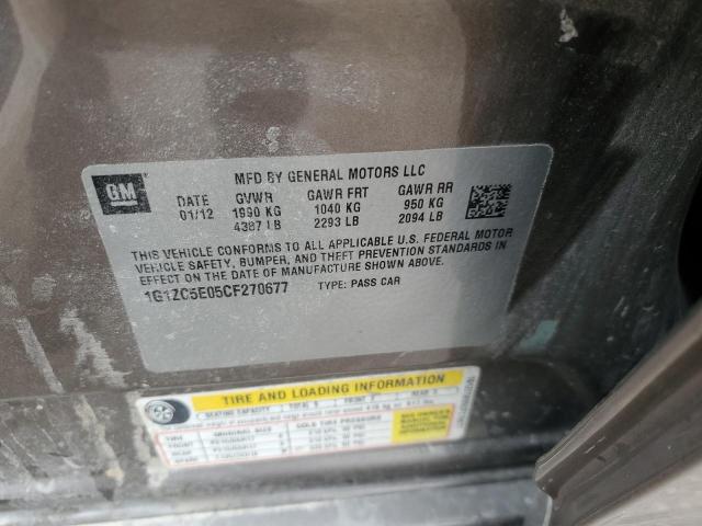 1G1ZC5E05CF270677 - 2012 CHEVROLET MALIBU 1LT GRAY photo 12