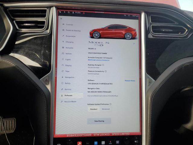 5YJSA1E20GF134489 - 2016 TESLA MODEL S Qırmızı foto 9