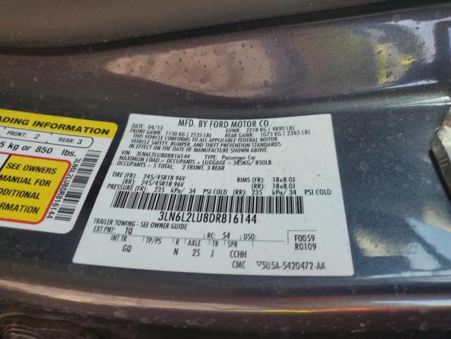 3LN6L2LU8DR816144 - 2013 LINCOLN MKZ HYBRID CHARCOAL photo 12