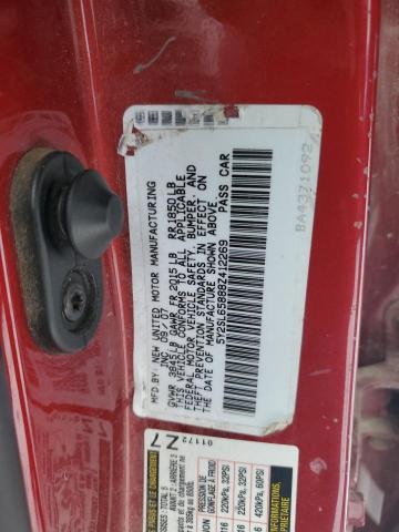 5Y2SL65888Z412269 - 2008 PONTIAC VIBE RED photo 12