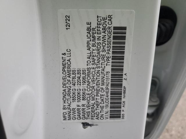 19UDE4H63PA015178 - 2023 ACURA INTEGRA A-SPEC TECH WHITE photo 12