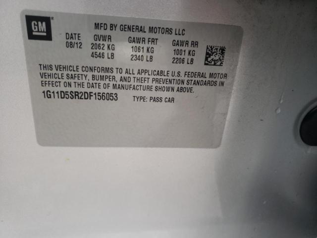 1G11D5SR2DF156053 - 2013 CHEVROLET MALIBU 1LT 银色 照片 12