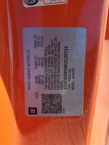 1G1FB1RS8K0123734 - 2019 CHEVROLET CAMARO LS ORANGE photo 12