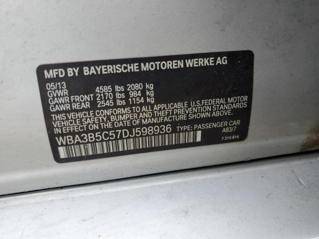 WBA3B5C57DJ598936 - 2013 BMW 328 XI SULEV SILVER photo 12