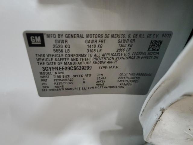 3GYFNEE39CS639299 - 2012 CADILLAC SRX PERFORMANCE COLLECTION Biały zdjęcie 13